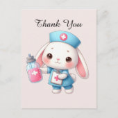 かわいいナースありがとうウサギ ポストカード (正面)