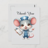 かわいいナースありがとうマウス ポストカード (正面/裏面)