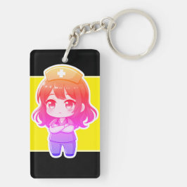 かわいいナースのちびキャラ - プロフェッショナルな落ち着き キーホルダー