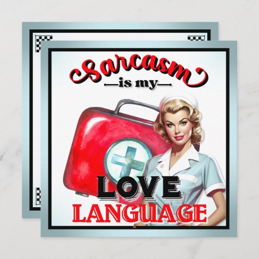 かわいいナースのピンナップ_ラブランゲージ シーズンカード (正面/裏面)