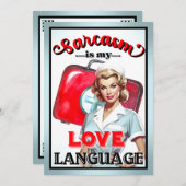 かわいいナースのピンナップ_ラブランゲージ 招待状 (正面/裏面)