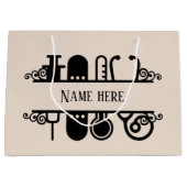 かわいいナースの追加名 ラージペーパーバッグ (正面)