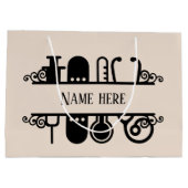 かわいいナースの追加名 ラージペーパーバッグ (裏面)