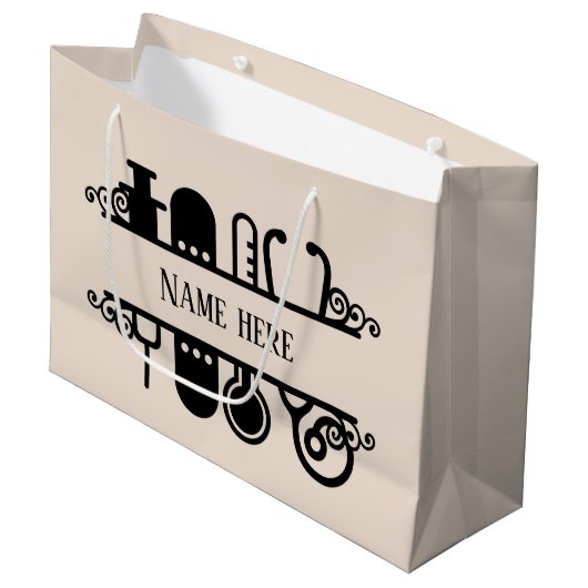 かわいいナースの追加名 ラージペーパーバッグ (正面アングル)