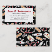 かわいいナースまたは介護者の名刺 名刺 (正面/裏面)