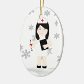 かわいいナースクリスマスオーナメント3 セラミックオーナメント (左)