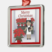 かわいいナースクリスマスプレミアムオーナメント1 メタルオーナメント (左)