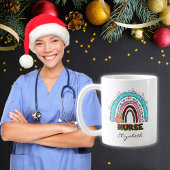 かわいいナースクリスマスヴィンテージレインボージンジャーブレッド コーヒーマグカップ