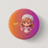 かわいいナーススペインのグリーティングバッジボタン 缶バッジ (正面)