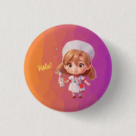 かわいいナーススペインのグリーティングバッジボタン 缶バッジ