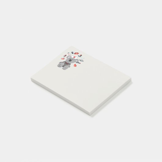 かわいいナーステディベア動物おもしろい素晴らしギフトアイディア ポストイット (アングル)