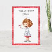 かわいいナースドクターガール卒業 カード (正面)