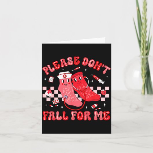 かわいいナースバレンタイン滑り止めソックスお願いだから転 カード (正面)