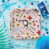 かわいいナースピンクパーティー ペーパープレート (パーティー)