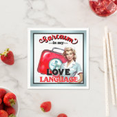 かわいいナースピンナップ_ラブランゲージ スタンダードカクテルナプキン (インサイチュ)