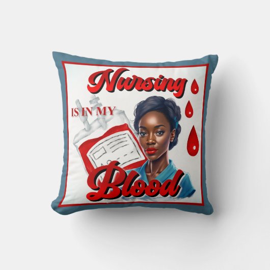 かわいいナースピンナップ_血の中だ クッション (正面)