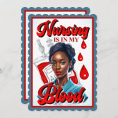 かわいいナースピンナップ_血の中だ サンキューカード (正面/裏面)