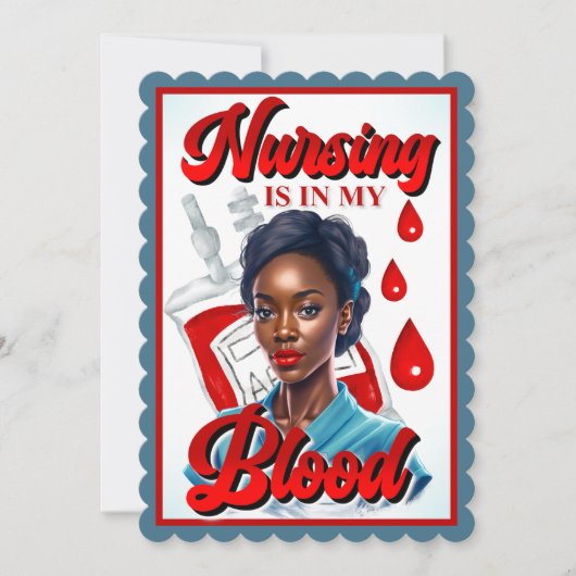 かわいいナースピンナップ_血の中だ サンキューカード (正面)