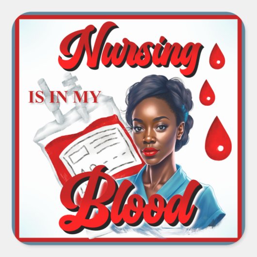 かわいいナースピンナップ_血の中だ スクエアシール (正面)