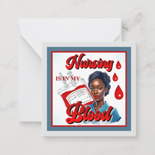 かわいいナースピンナップ_血の中だ ノートカード (正面)