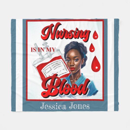 かわいいナースピンナップ_血の中だ フリースブランケット (正面(横))
