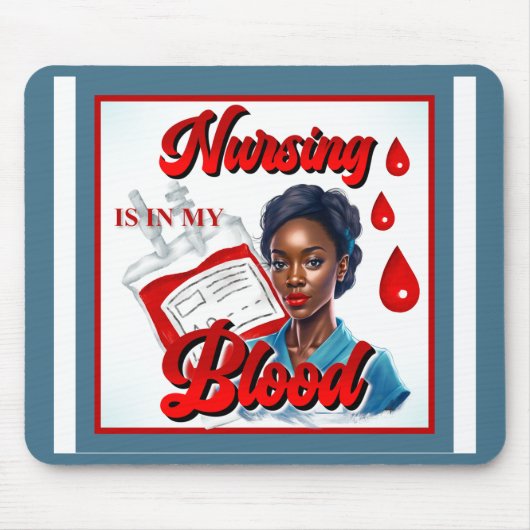 かわいいナースピンナップ_血の中だ マウスパッド (正面)