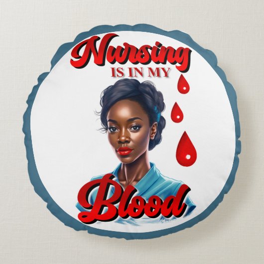かわいいナースピンナップ_血の中だ ラウンドクッション (正面)