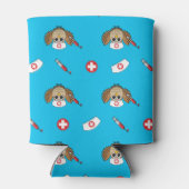 かわいいナースフクロウとシリンジ漫画 缶クーラー (裏面)