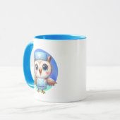 かわいいナースフクロウにモノグラムを追加 マグカップ (正面左)