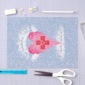 かわいいナースブルーピンクパーソナライズされたハート 薄葉紙 (クラフト)