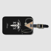 かわいいナースメディカルスクラブトップパーソナライズされた ラゲッジタグ (正面横)