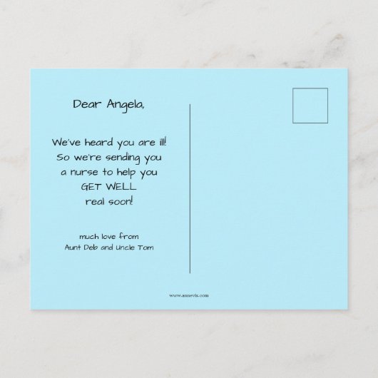 かわいいナースランドスケープ子供たちもうすぐ元気になるポストカード ポストカード (裏面)