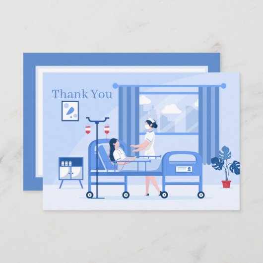 かわいいナース追加気持ち サンキューカード (正面/裏面)