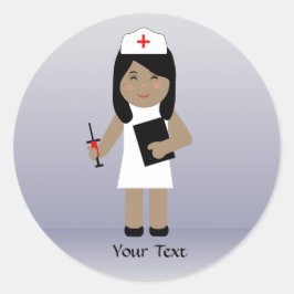 かわいいナース1カスタムステッカー ラウンドシール