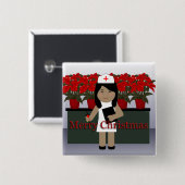 かわいいナース1クリスマスボタン 缶バッジ (正面&裏面)