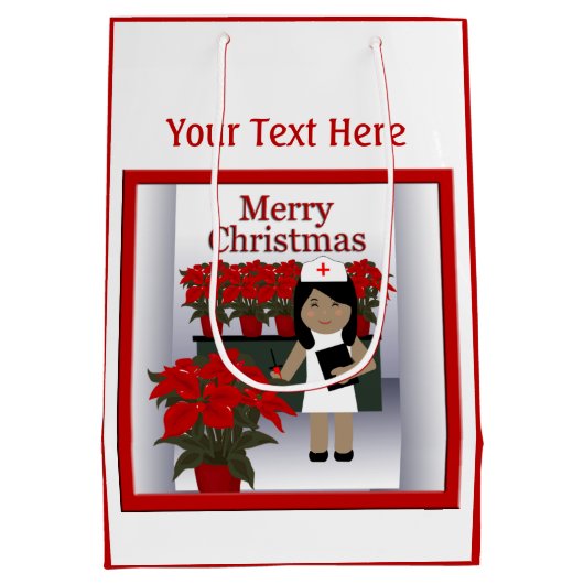 かわいいナース1メッドクリスマス抱き枕 ミディアムペーパーバッグ (裏面)