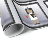 かわいいナース1ラッピング紙 ラッピングペーパー (ロールコーナー)