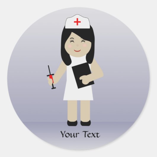 かわいいナース2カスタムステッカー ラウンドシール (正面)