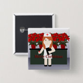 かわいいナース5クリスマスボタン 缶バッジ (正面&裏面)