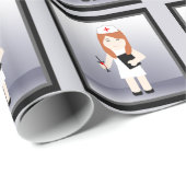 かわいいナース5ラッピング紙 ラッピングペーパー (ロールコーナー)