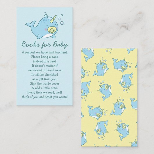 かわいいナールファールベイビーシャワーかわいいブックスベビー エンクロージャーカード (正面/裏面)