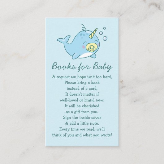 かわいいナールファールベイビーシャワーかわいいブックスベビー エンクロージャーカード (正面)