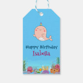 かわいいナールフィッシュユニコーンホエールシー誕生日 ギフトタグ (裏面)