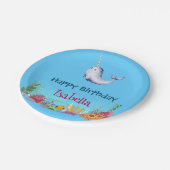 かわいいナールフィッシュユニコーンホエールシー誕生日 ペーパープレート (アングル)