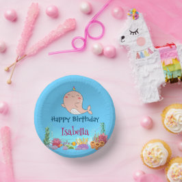 かわいいナールフィッシュユニコーンホエールシー誕生日 ペーパーボウル