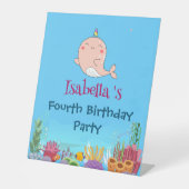 かわいいナールフィッシュユニコーンホエールシー誕生日 台座サイン (正面)