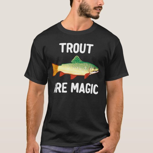 かわいいニジマスは魔法の漁師 Tシャツ (正面)