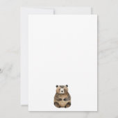 かわいいニットのウッドランド熊の赤ちゃんシャワー 招待状 (裏面)