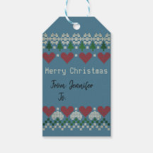 かわいいニットのクリスマスシンボルヴィンテージブルーX-Mas