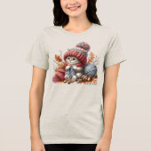 かわいいニットの子猫 トライブレンドTシャツ (正面)